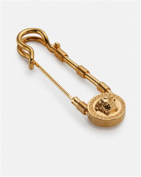 versace safety pin shopping bag|Versace brooch.